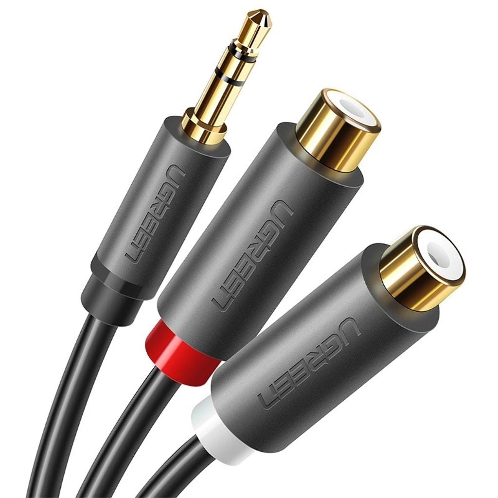 Ugreen Audio Adapter Jack 3.5mm (Male) to 2xRCA (Female) Cable, 0.25m - Gray