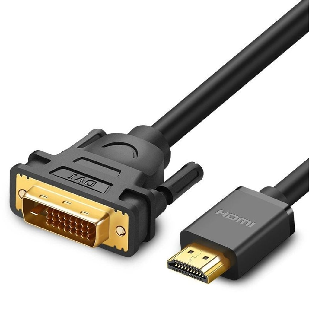 Ugreen DVI 24 + 1 Pin (Male) to HDMI (Male) Cable Adapter, FHD, 60Hz, 1.5m - Black