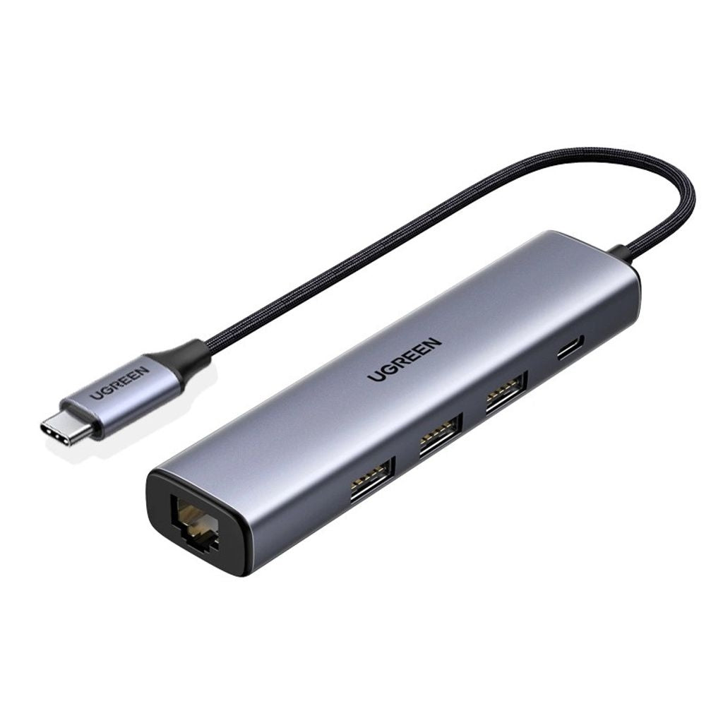Ugreen Hub USB-C to 3x USB-A / Ethernet RJ-45 / USB-C PD - Gray