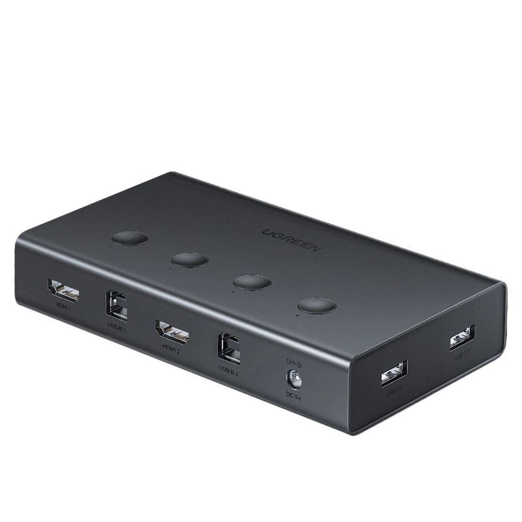 Ugreen KVM switch 4x HDMI input / 1x HDMI output / 4x USB-A / 4x USB-B - Black