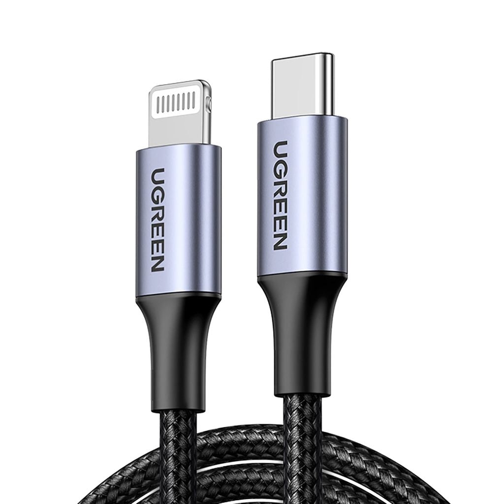Ugreen Lightning to USB-C 2.0 MFI Cable, 1.5 m - Gray