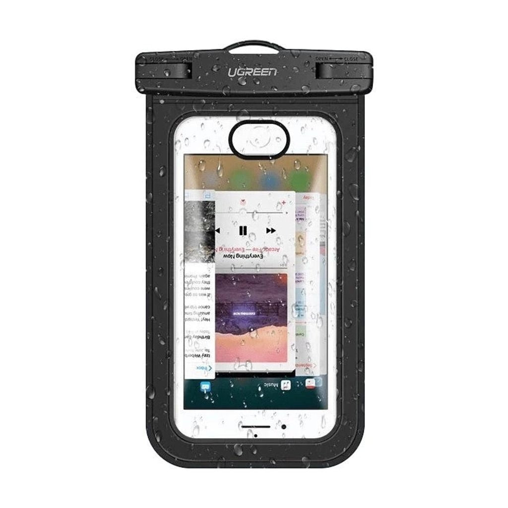 Ugreen Universal Waterproof Phone Case, IPX8 - Black