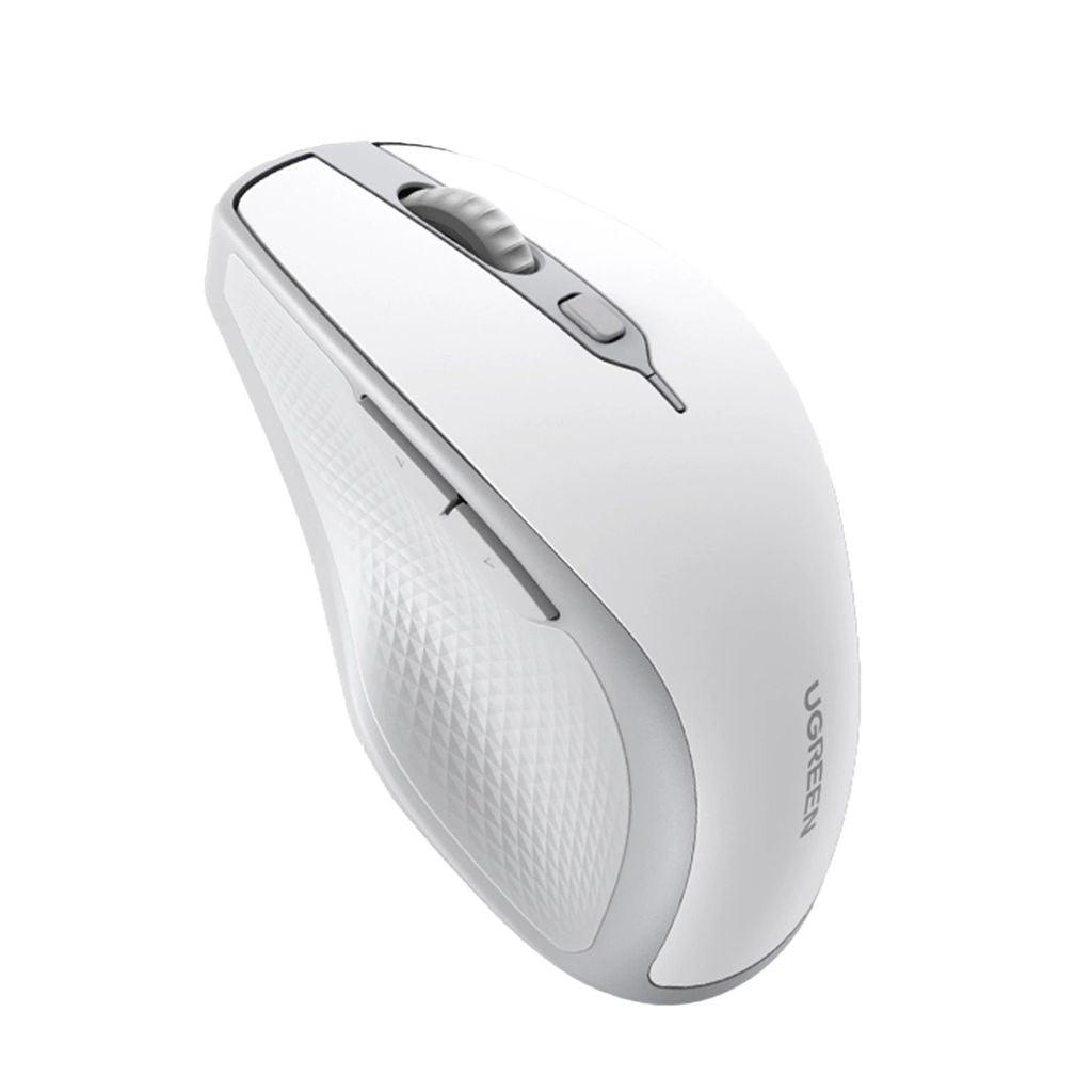 Ugreen ergonomic wireless mouse Bluetooth, 2.4 GHz - White