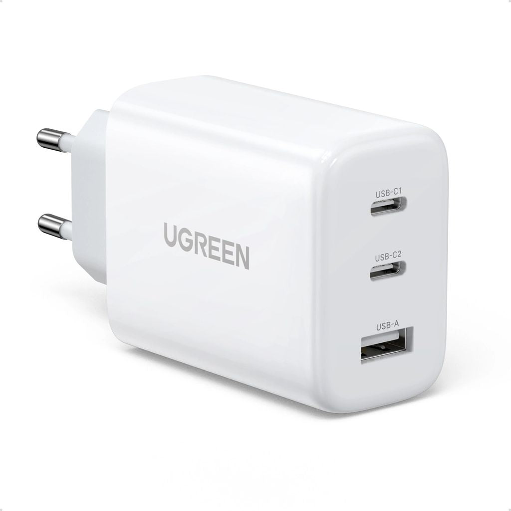 Ugreen fast charger 2x USB-C / USB-A, 65W, PD3.0, QC3.0/4.0 - White
