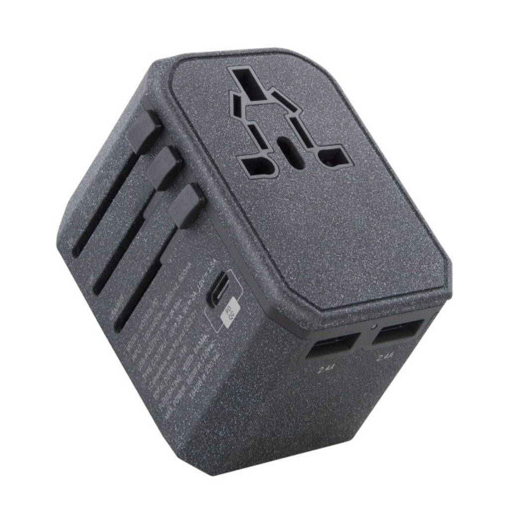 Uniq Voyage LITHOS Collective Travel Adapter 33W 1x USB-C / 2x USB-A - Gray