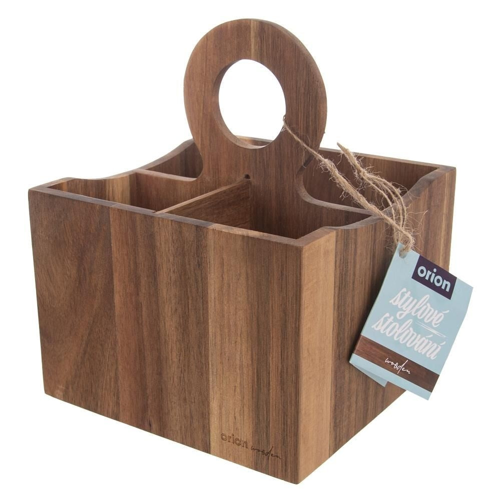 Unique kitchen utensil rack in acacia wood with practical handle