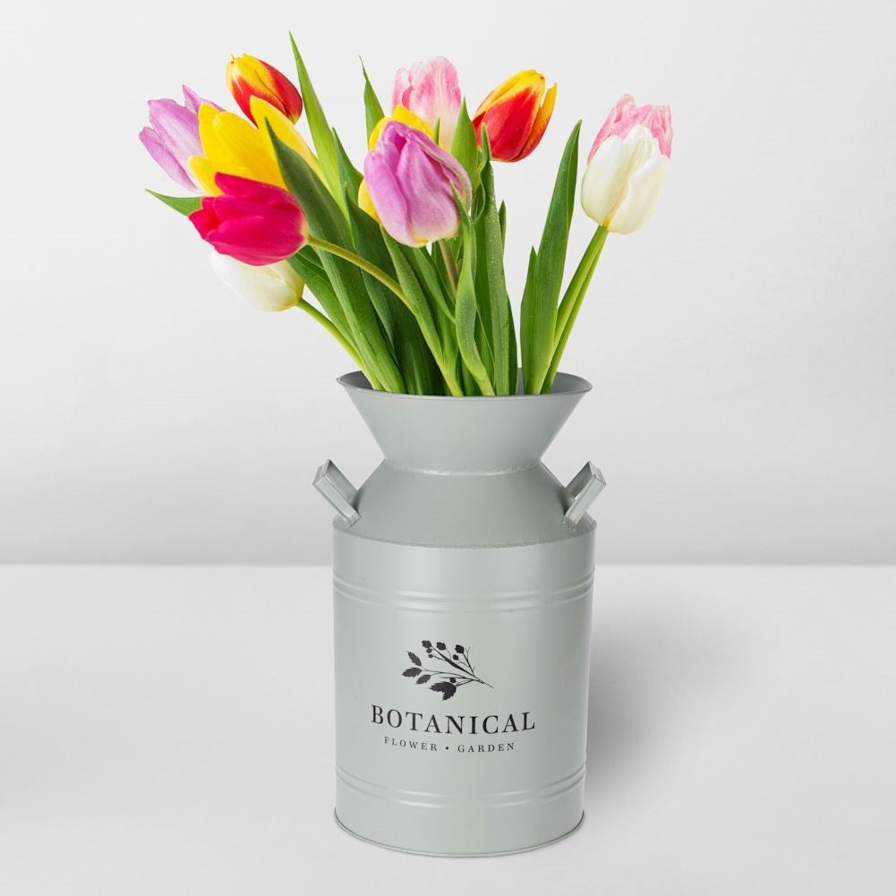 Unique metal jug for garden, terrace or balcony