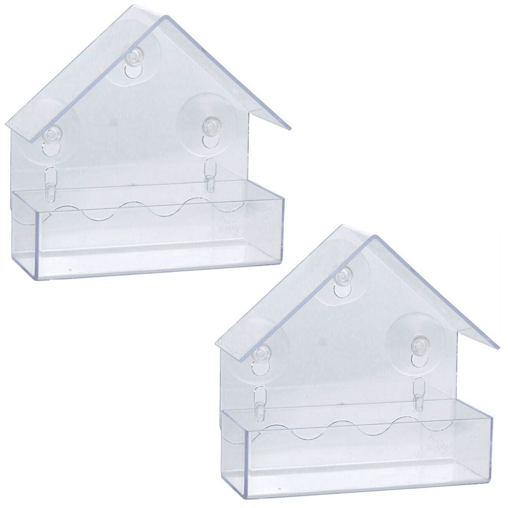 Unique set: Transparent bird feeders for window viewing