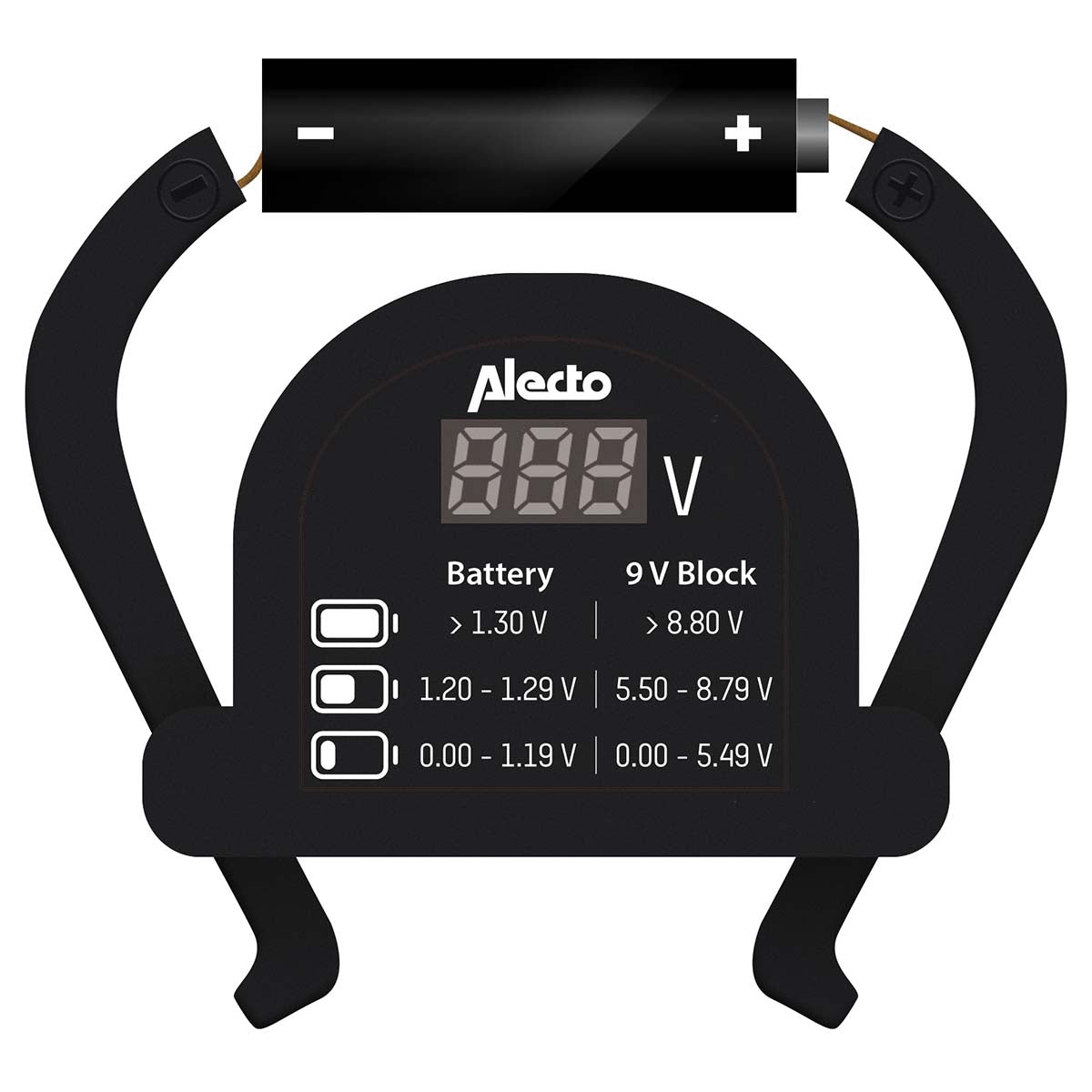 Universal Battery Tester for AA, AAA, C, D, 9V, Button Cells