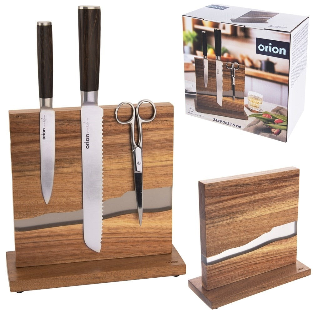 Universal Magnetic Knife Rack in Acacia Wood