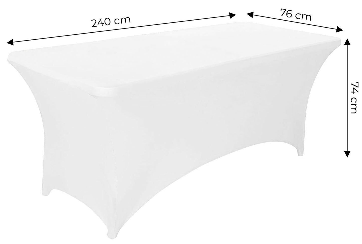 Universal Table Cover for Catering Table 240 cm 8FT White Stretch MultiGarden