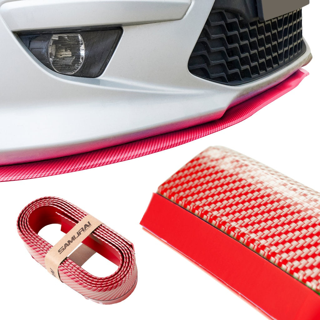 Universal bumper cover spoiler 2.5m red