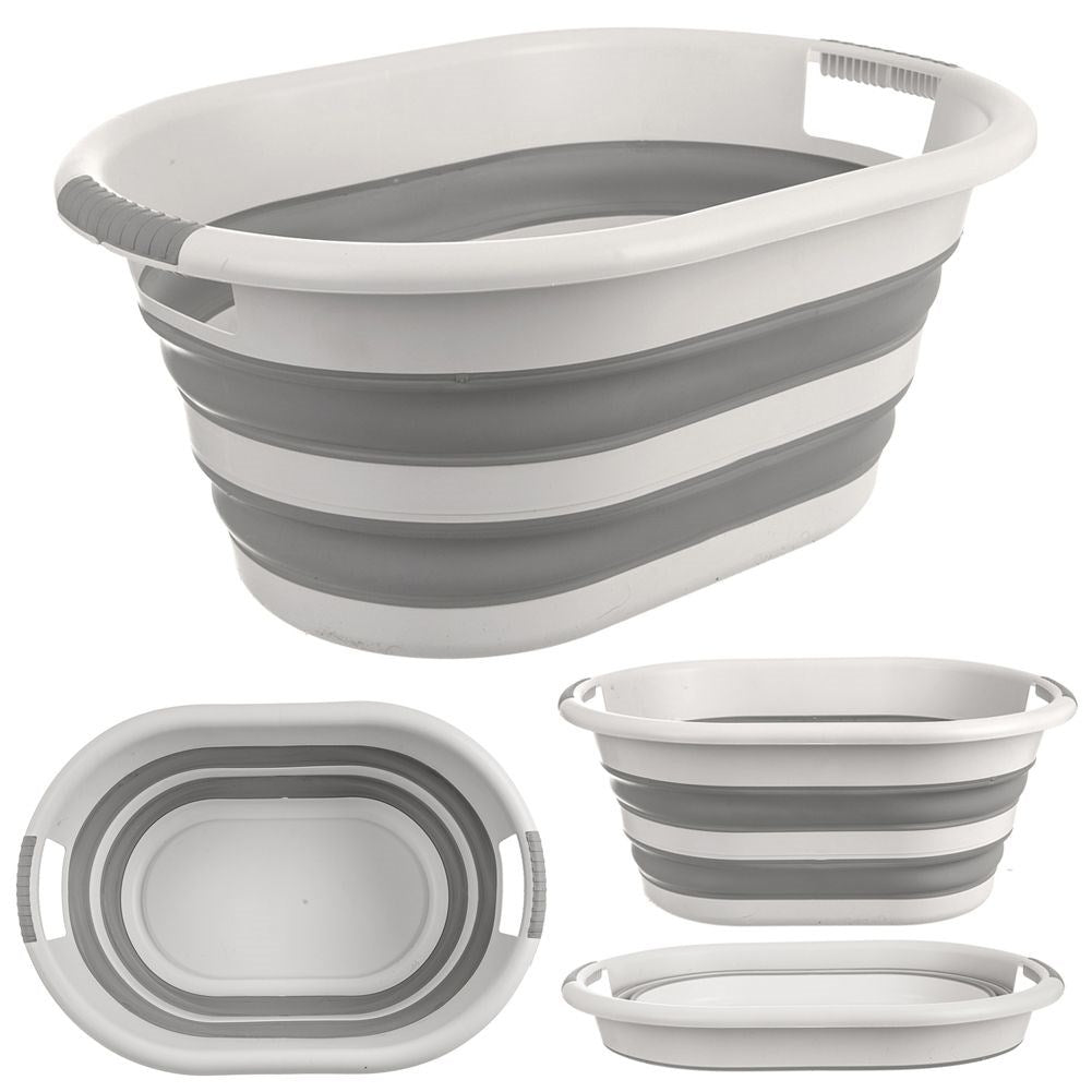 Universal collapsible laundry basket with handle