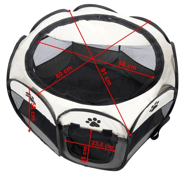 Universal foldable playpen, cage for dogs and cats - gray