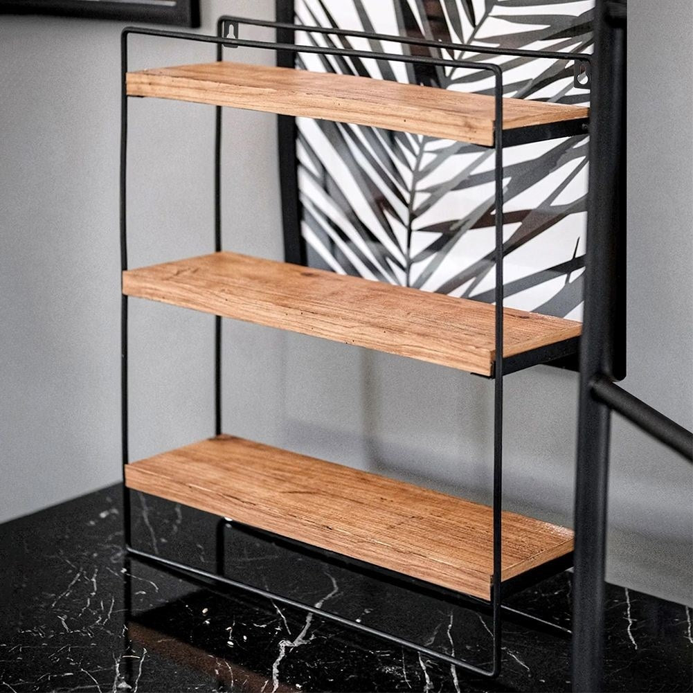 Universal metal hanging shelf for decorations and plants