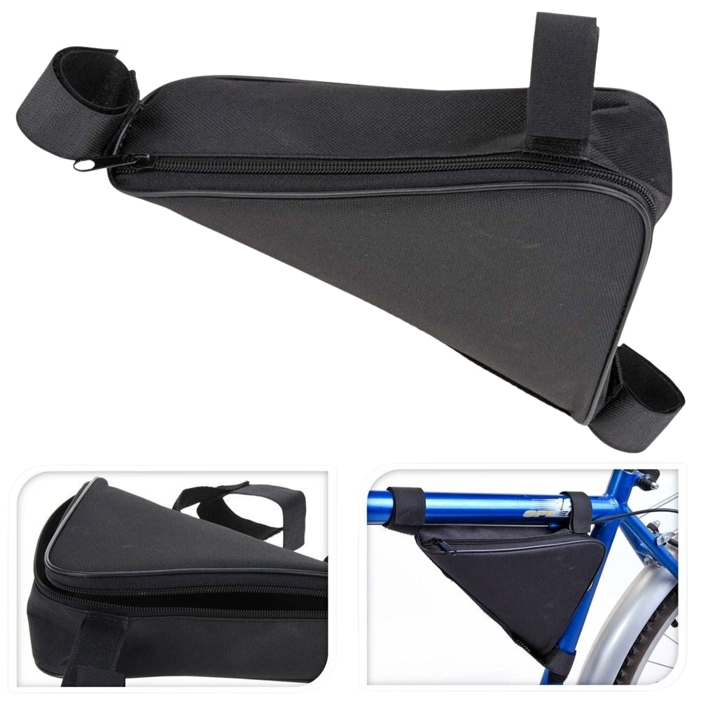 Universal triangular bike bag with spacious compartment for the frame