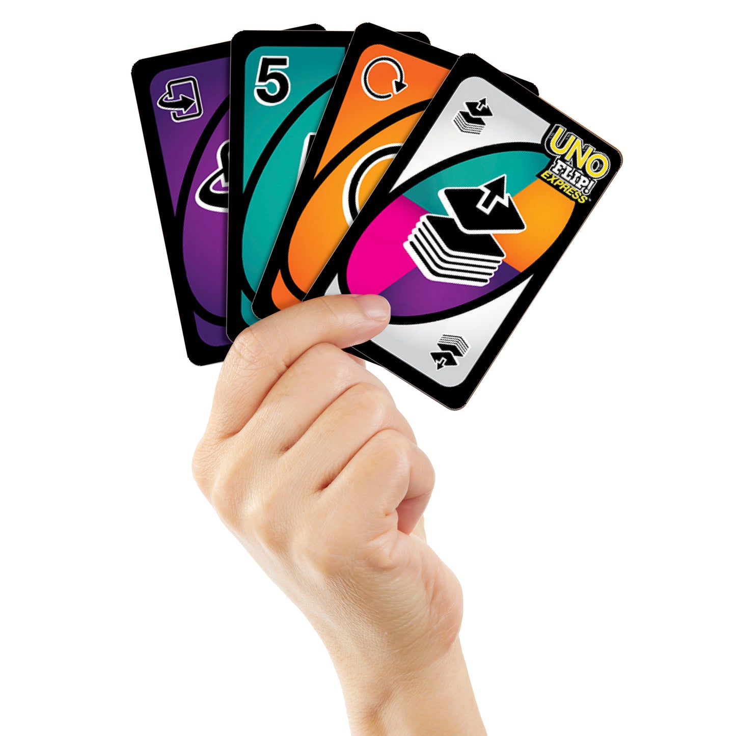 Uno Flip Express Card Game, Fast-Paced, 2-3 Players