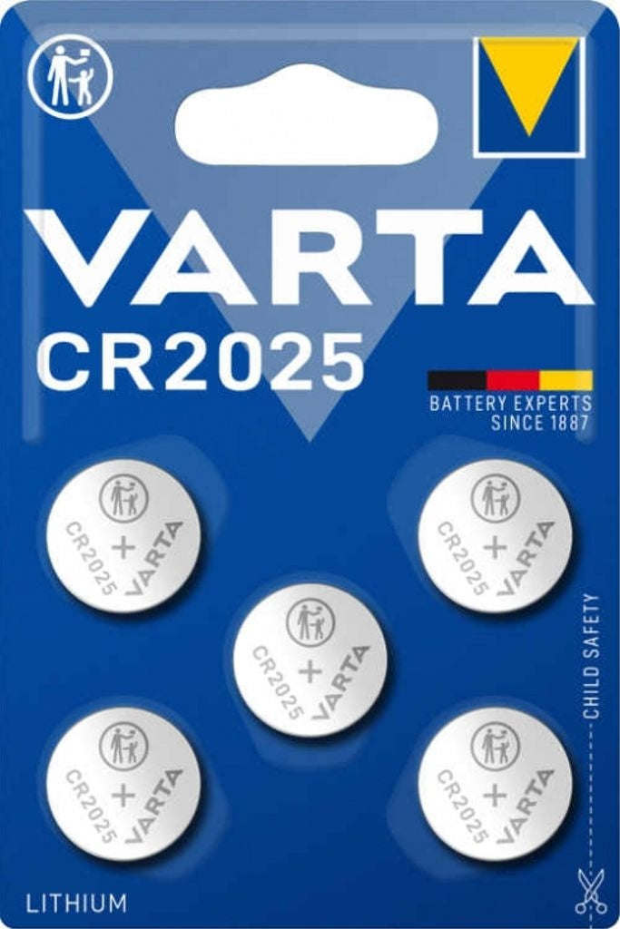 VARTA Lithium Coin button cell battery CR2025, 5-pack