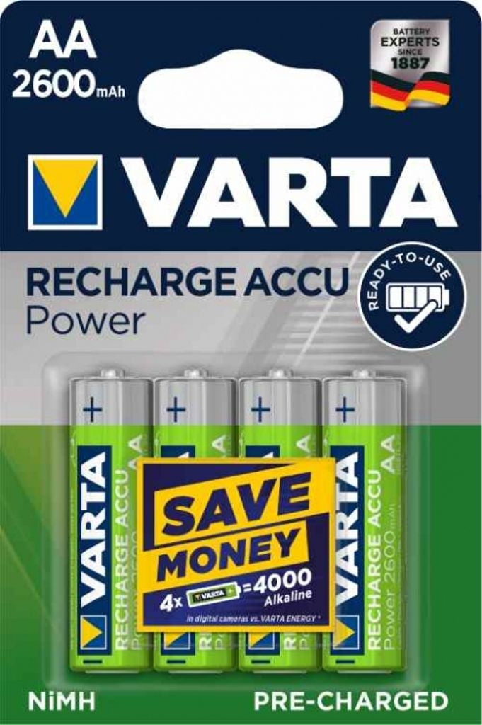 VARTA Recharge Accu Power AA battery 2600 mAh, 4-pack
