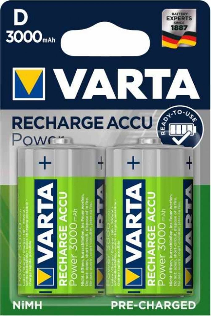 VARTA Recharge Accu Power D battery 3000 mAh, 2-pack
