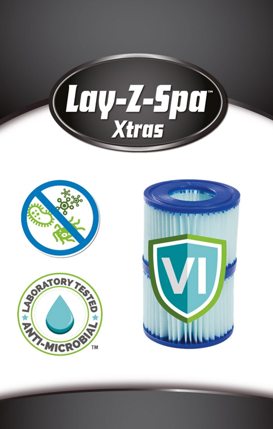VI Anti-Bacteria filter for SPA filter pump, 2 pcs, Bestway 58477