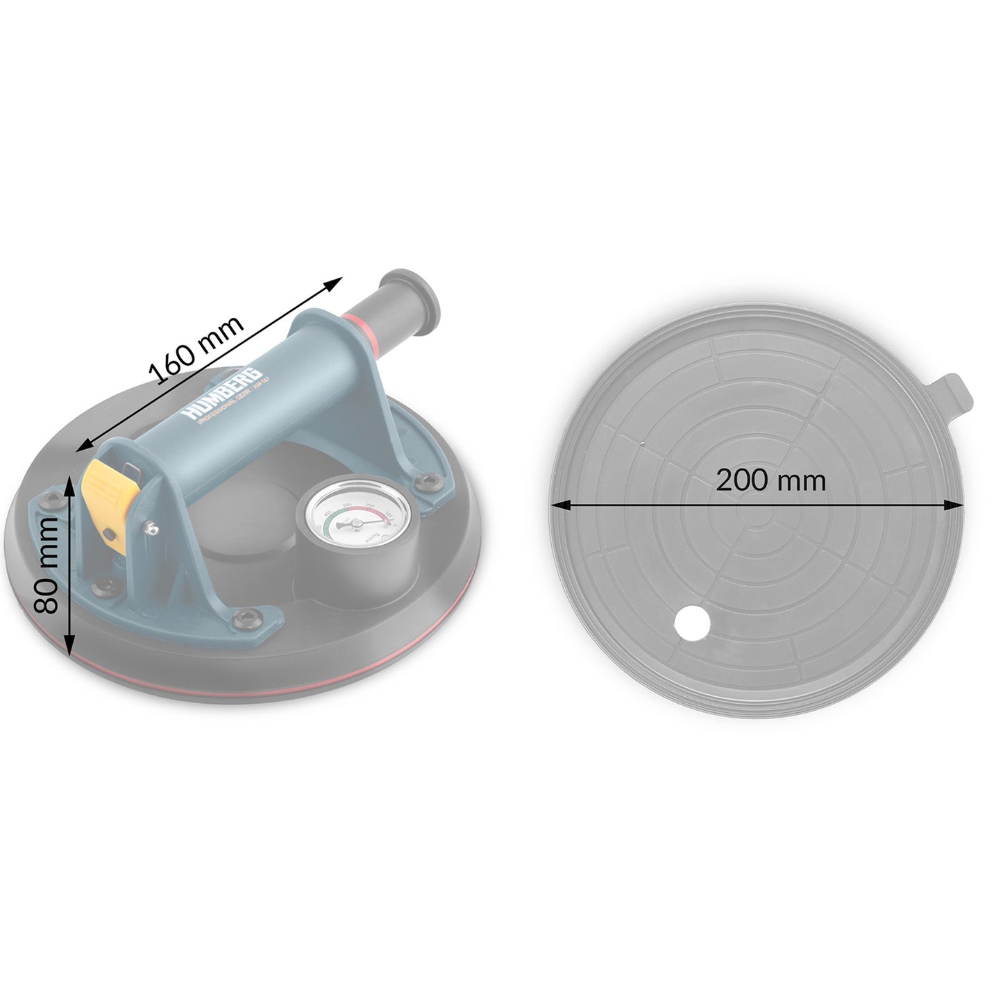 Vacuum Tile Lifter with Pump, 200 kg Capacity