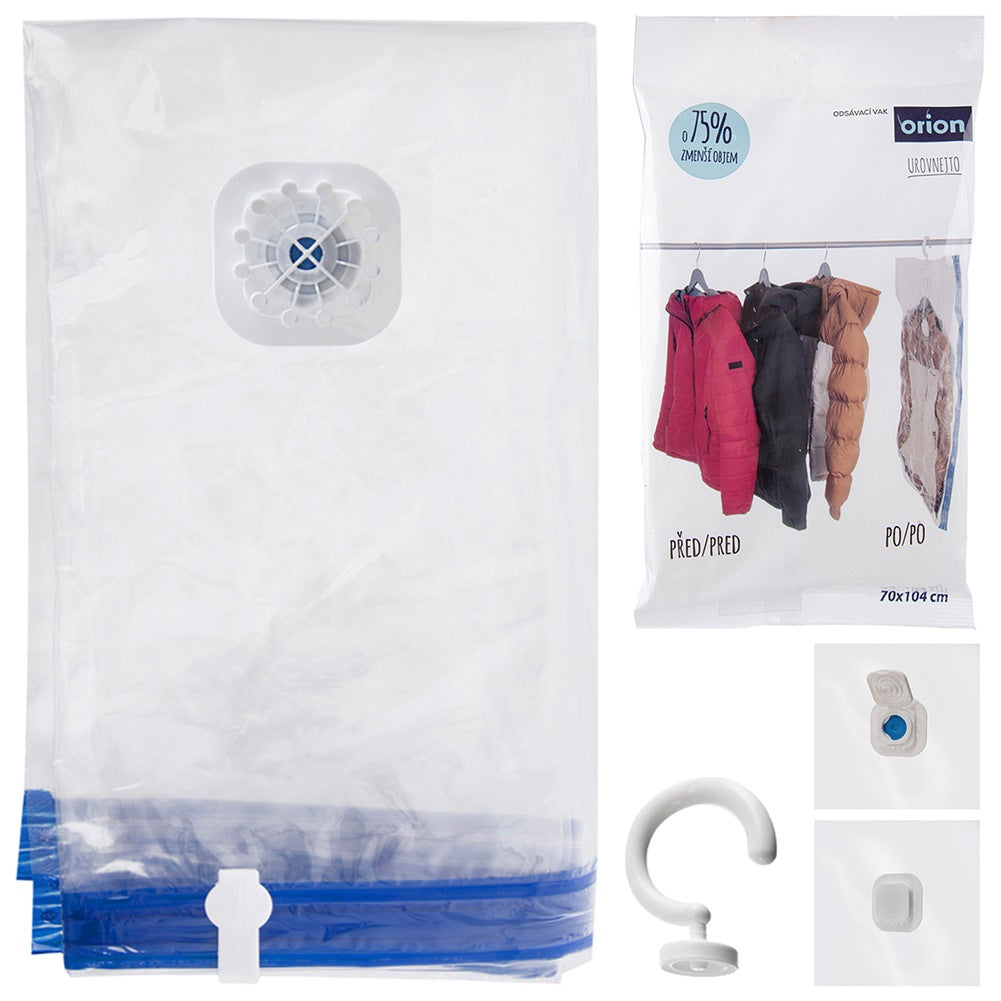 Vacuum bag for clothes, bedding with hanger 70x104 cm
