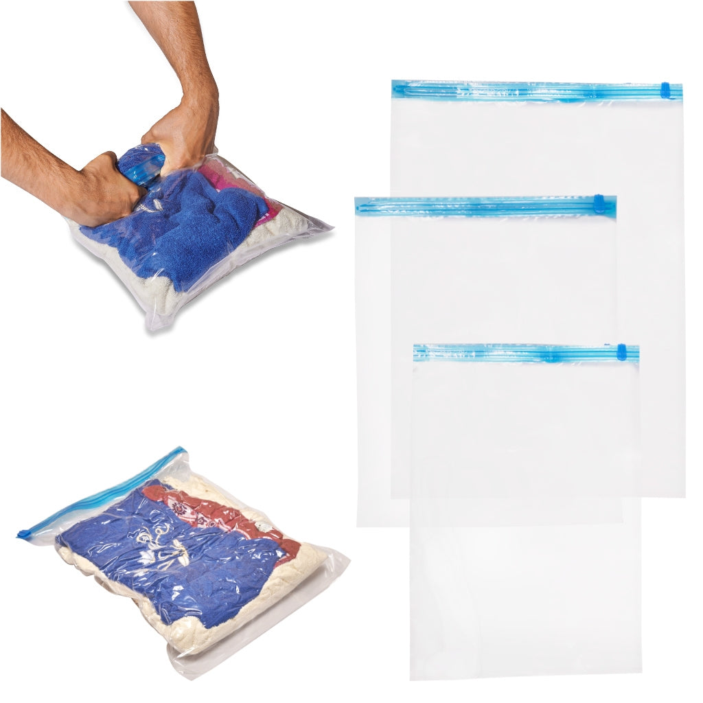 Vacuum roll bags for clothes 9 pieces 3 sizes 35x50cm, 40x50cm, 50x70cm