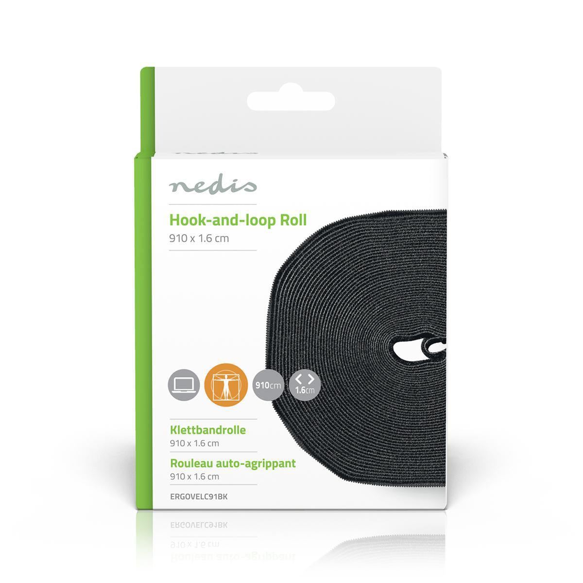 Velcro cord holder | Velcro | 1x Hook-and-loop Roll | Black