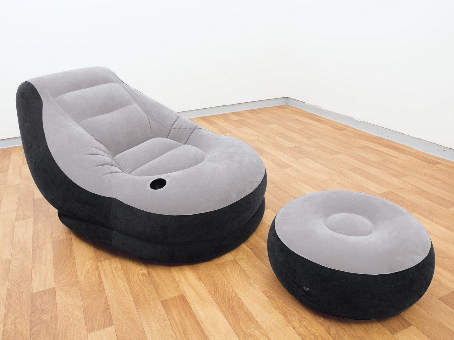 Velvet armchair with footrest 130 x 99 x 76 cm INTEX 68564