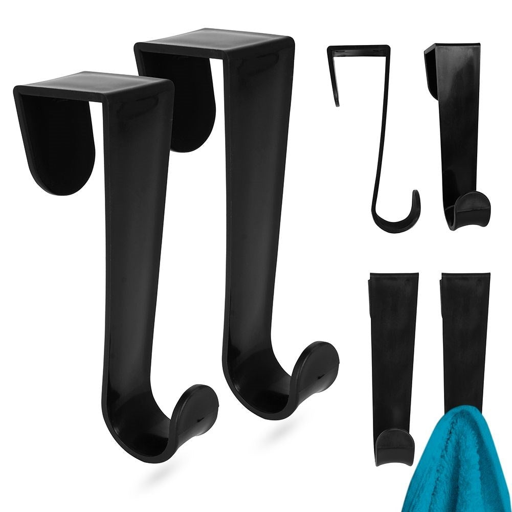 Versatile black plastic hooks, hang without drilling