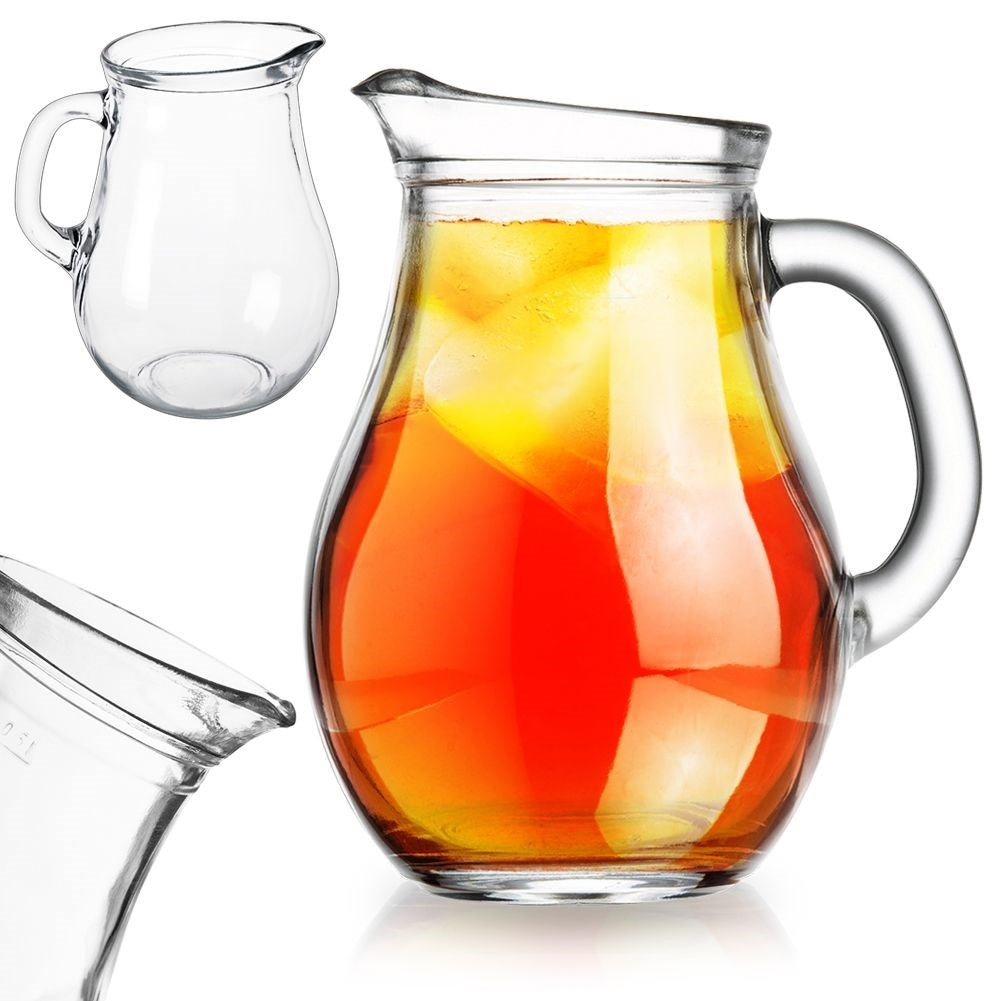 Versatile pitcher for water, juice, lemonade, iced tea, compote