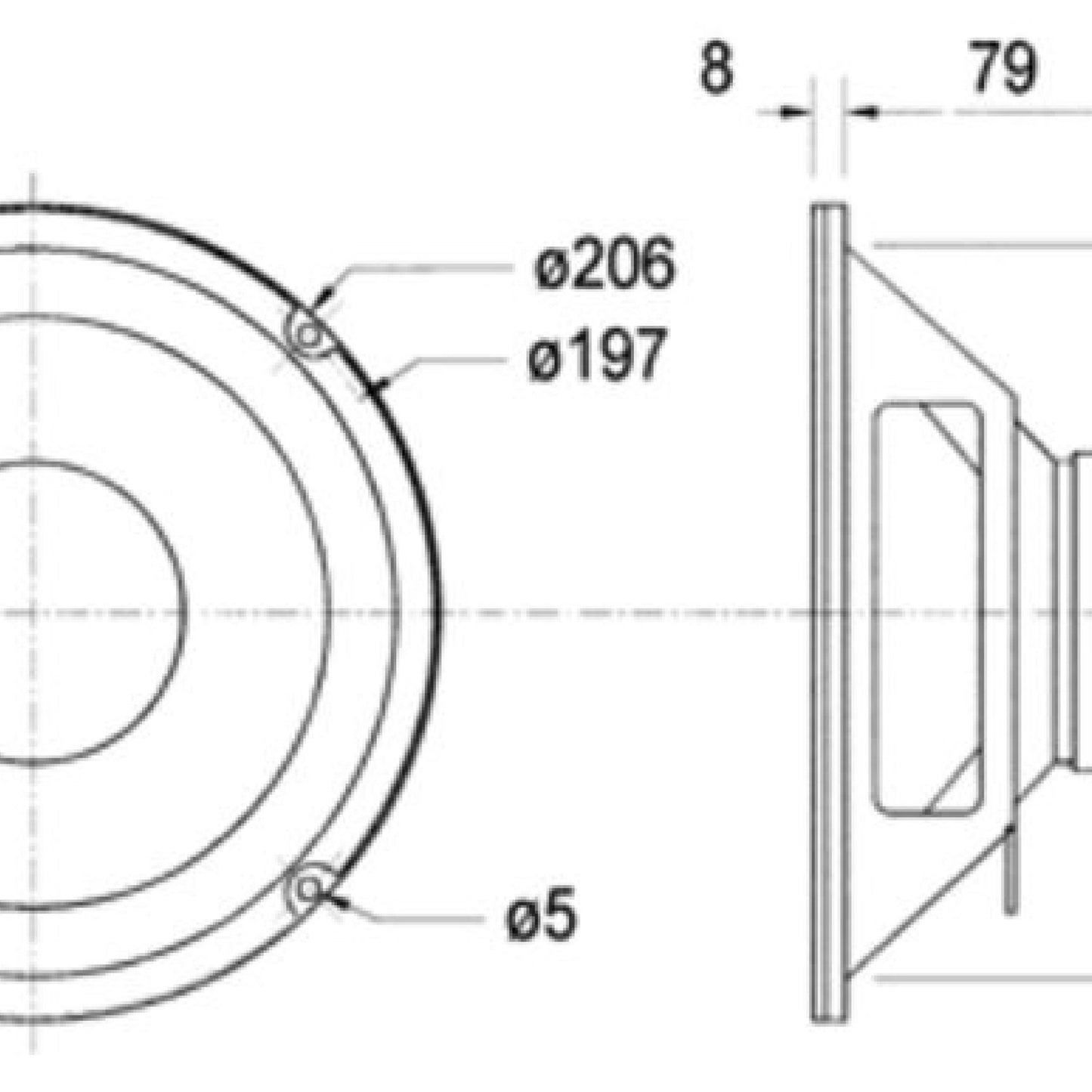 W200 - 4 Ohm Bass Speaker 20 cm (8")
