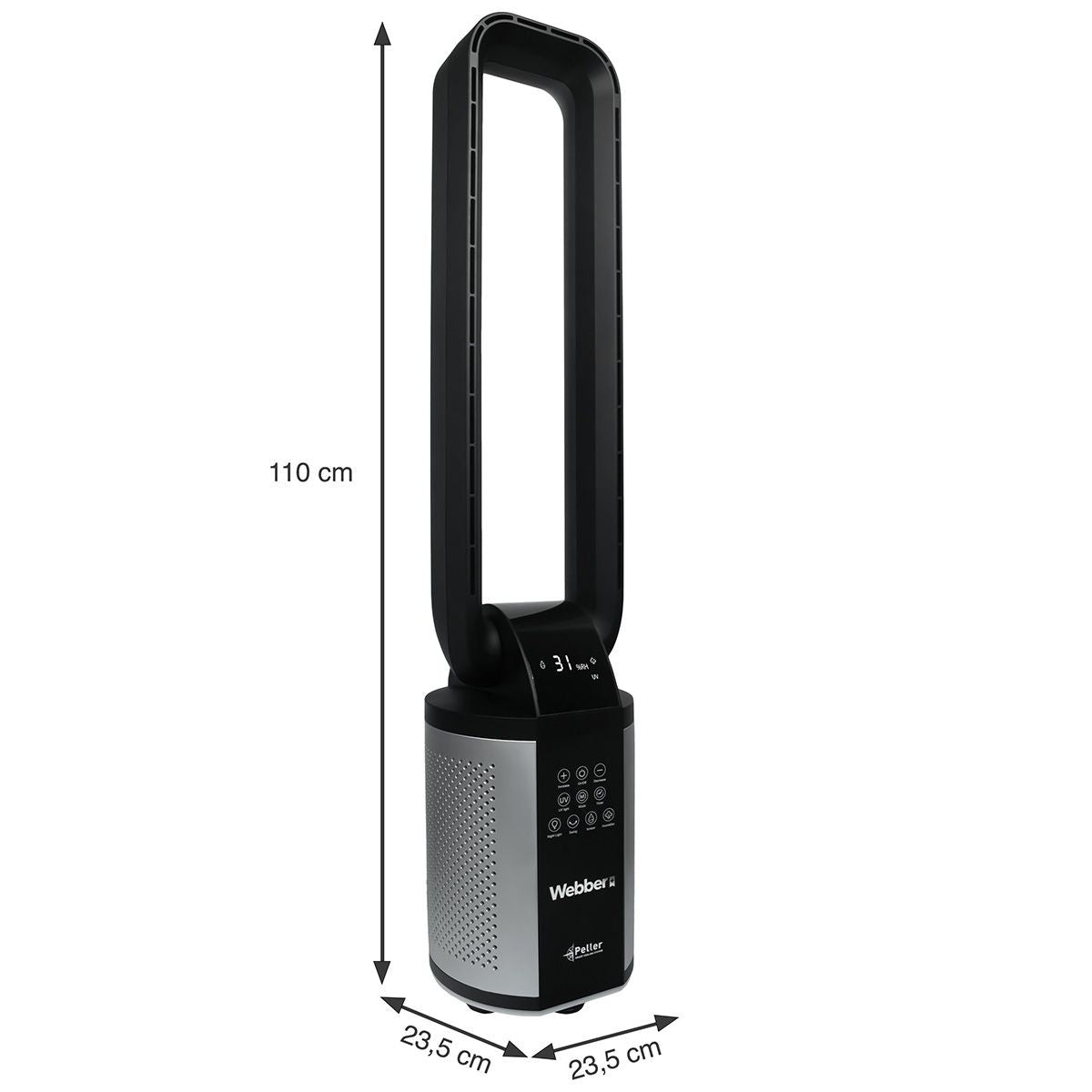 WEBBER WB1820 black bladeless fan with humidifier