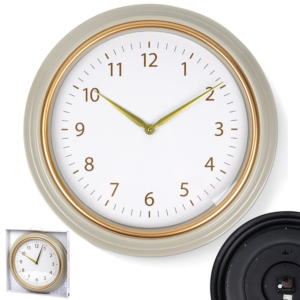 Wall clock white gold 50 cm