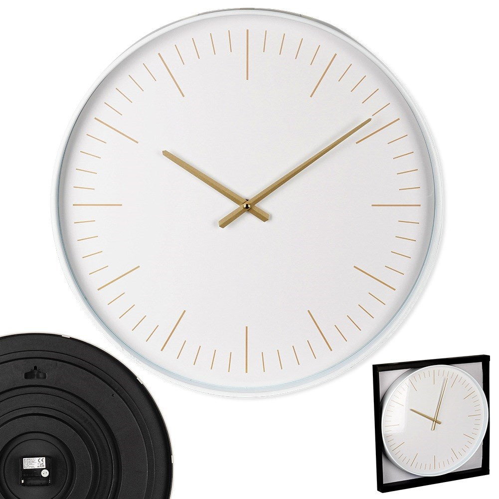 Wall clock white gold 50 cm