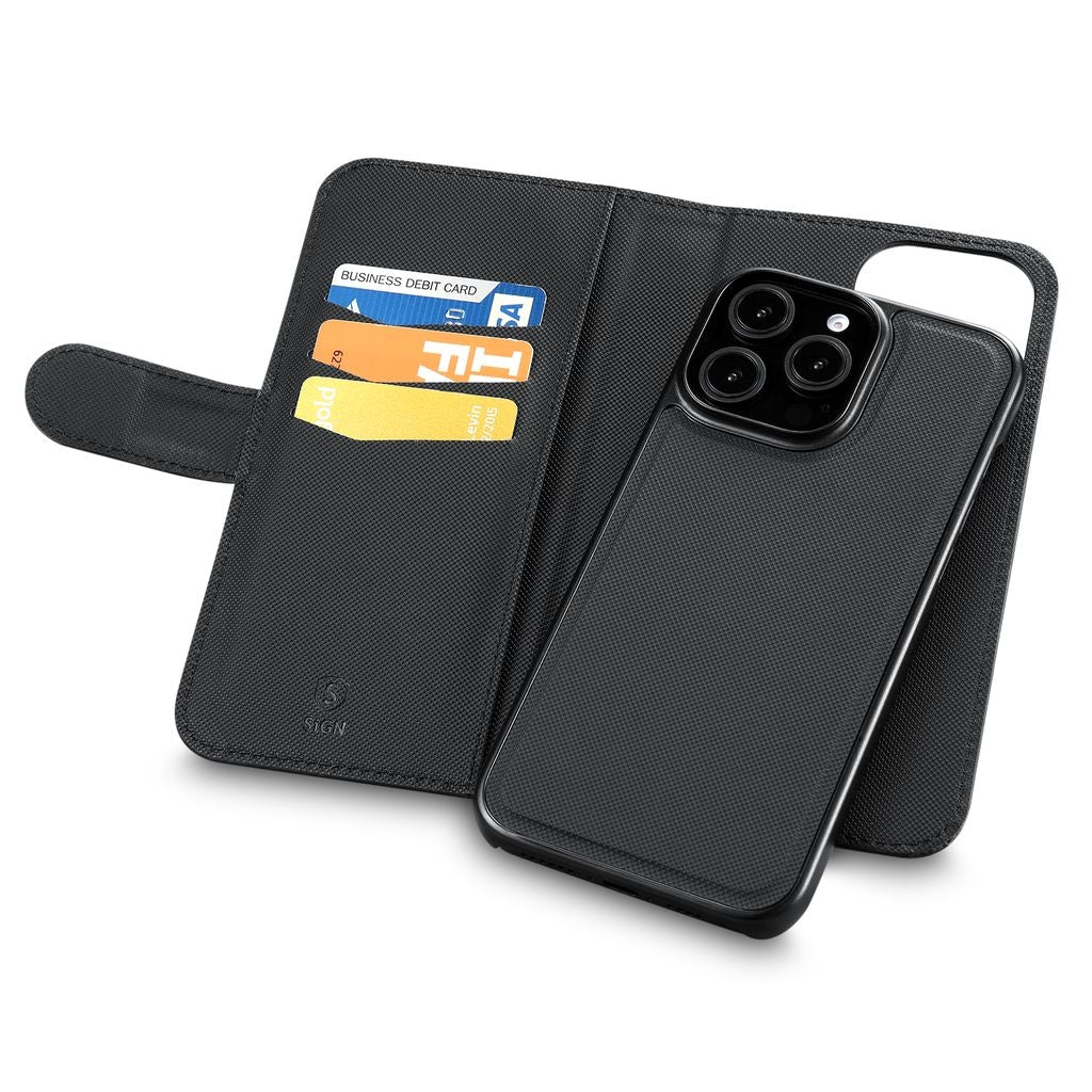 Wallet case 2-in-1 for iPhone 16 Pro - Black