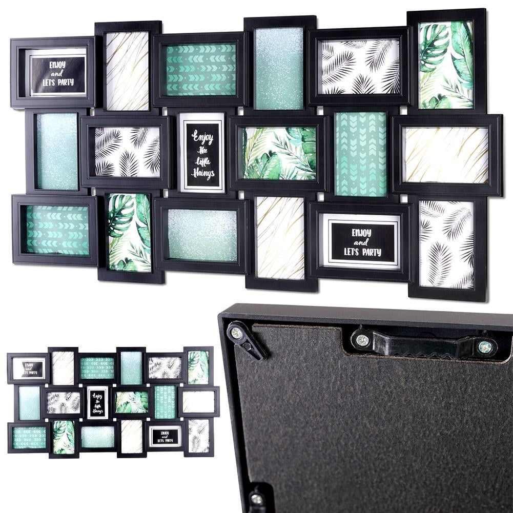 Wall photo frame Collage for 18 Pictures 10x15 cm Black