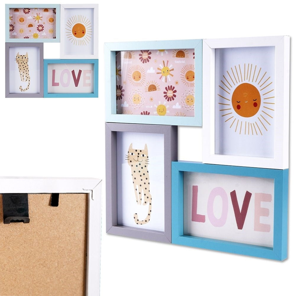 Wall photo frame Collage for 4 Photo pastels 10x15 cm