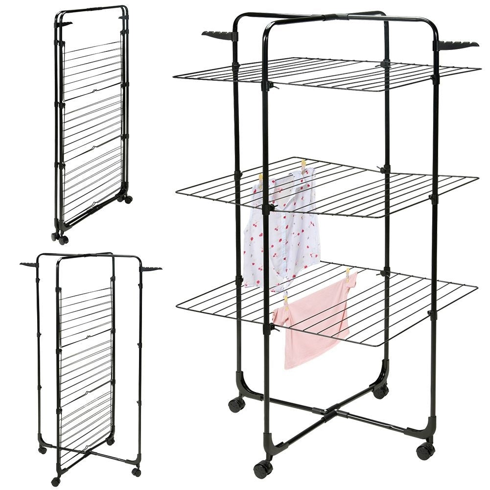 Wash stand with wheels and folding mechanism