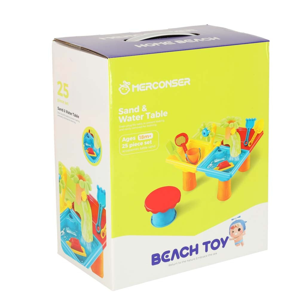 Water Table Set: Sandbox, Shovel, Watering Can, Stool