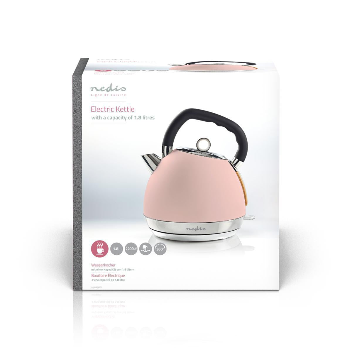 Water boiler | 1.8 l | Soft-Touch | Pink | Rotatable 360 degrees | Concealed heating element | Strix® Control | Boil-dry function