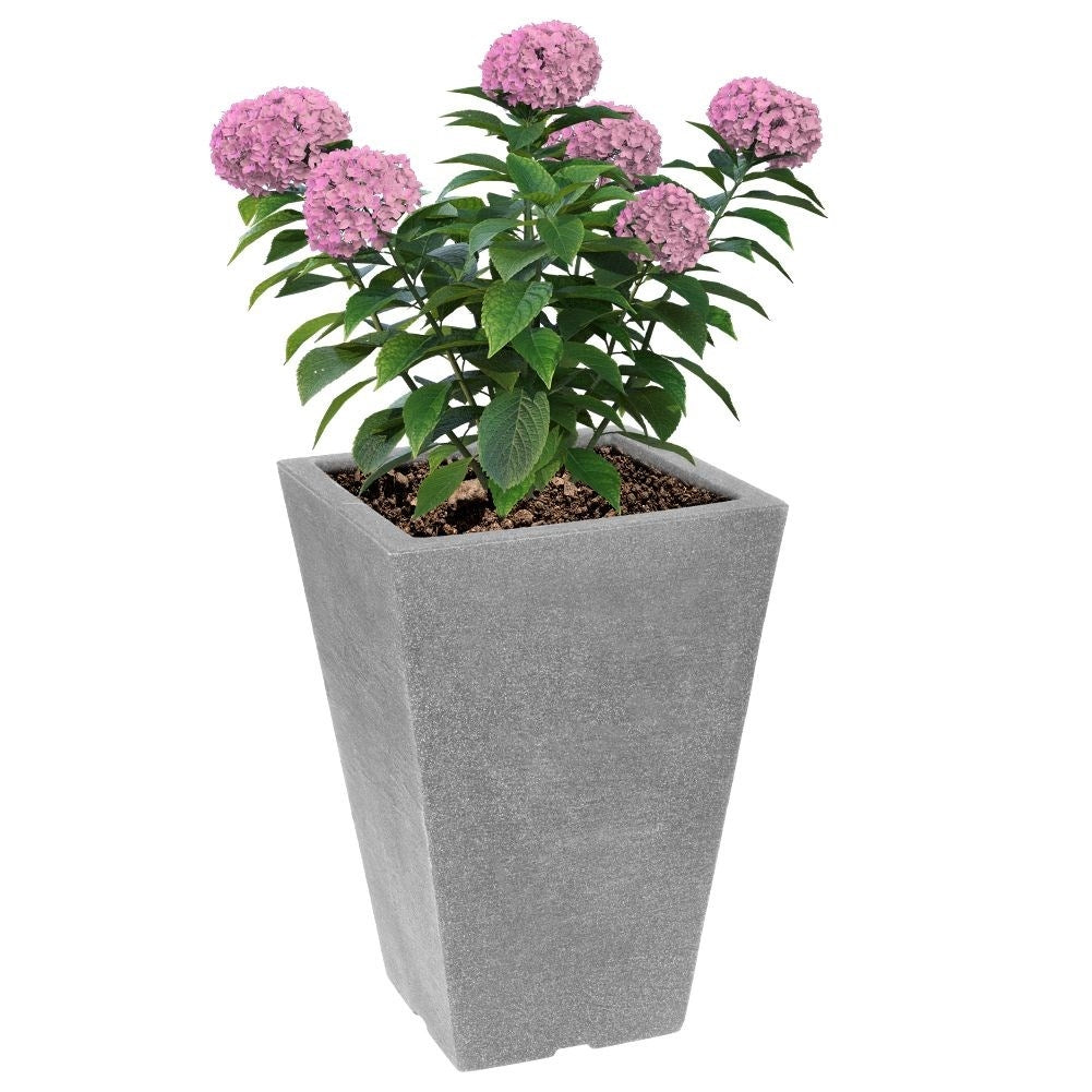 Weather-resistant light gray flower pot in stone imitation, 35 cm high