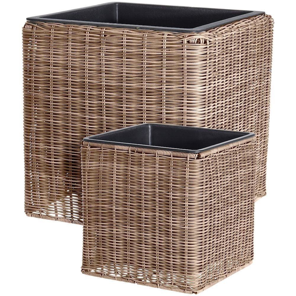 Weather-resistant plastic pot that imitates rattan for the garden