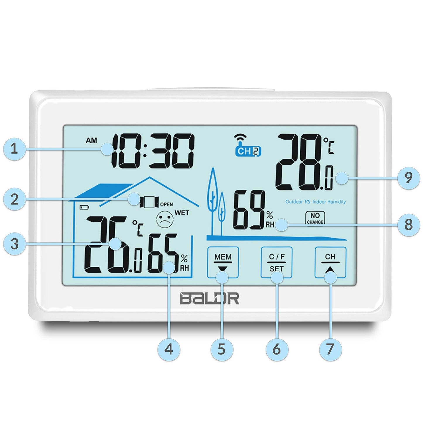 Weather station with display BD-910 white