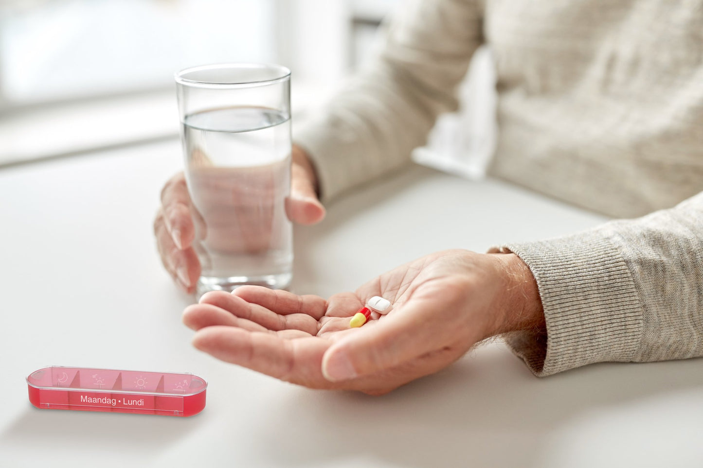 Weekly Pill Organizer with 7-Day, 4-Section Compartments