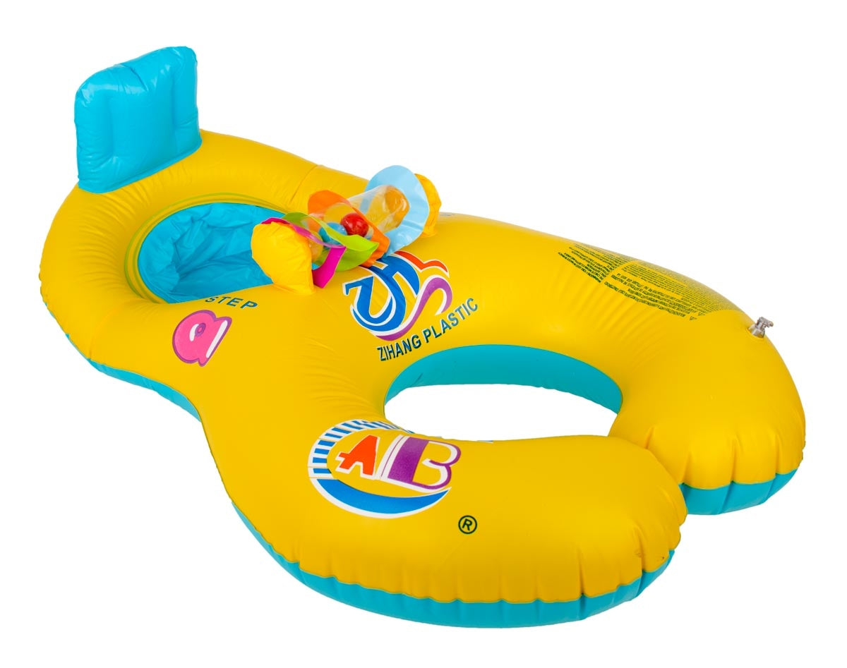 Wheel pontoon with seat for mother and child