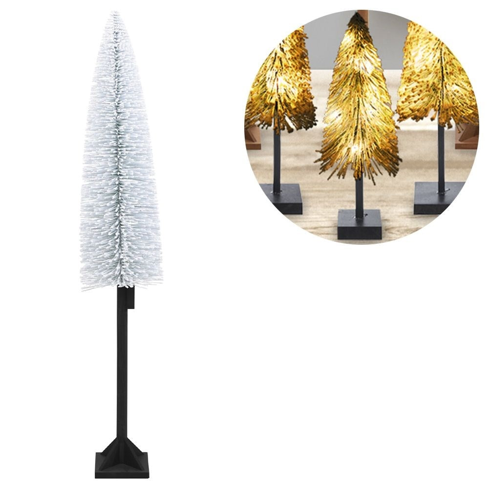 White Christmas tree 147 cm with 30 LED lights and snow-covered effect