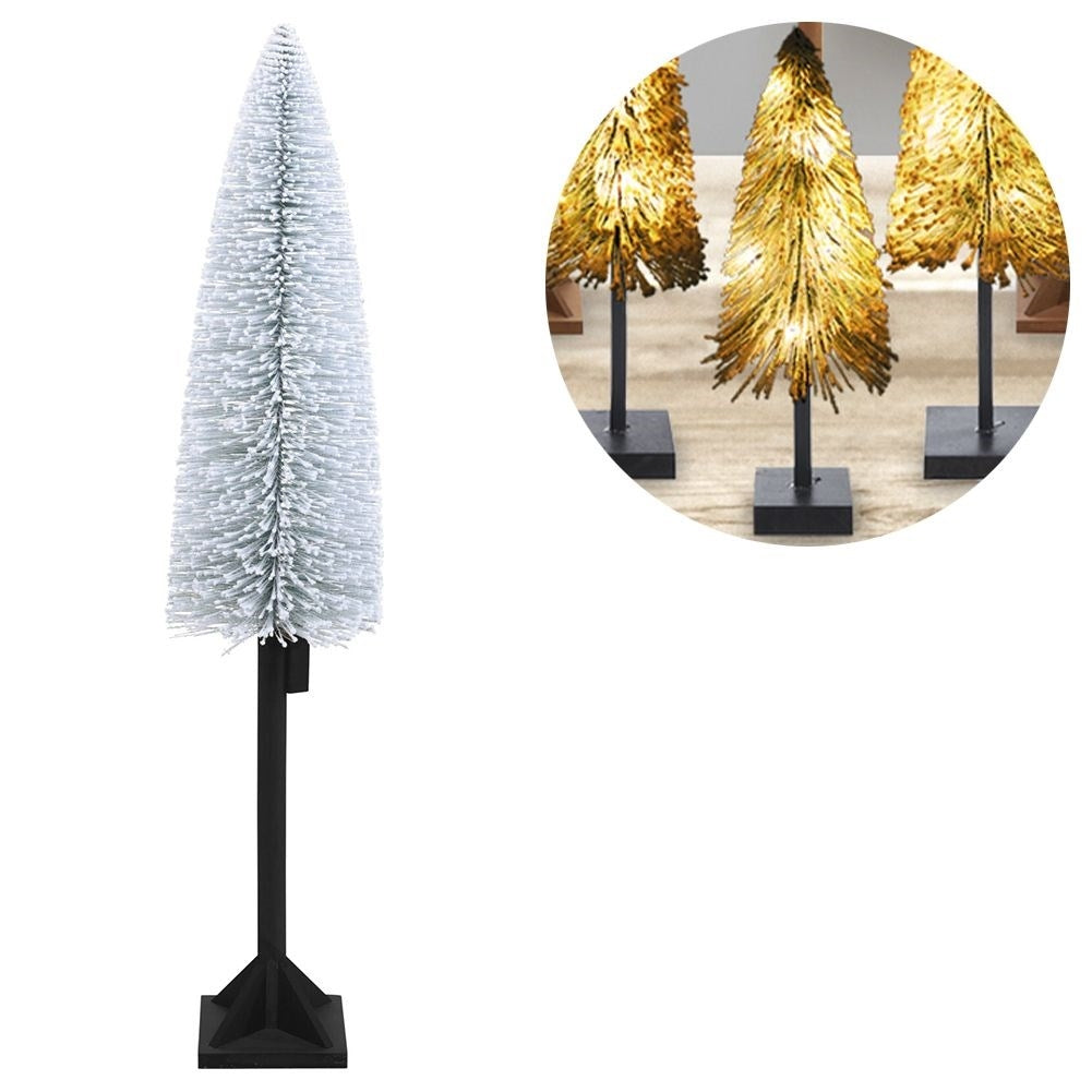 White artificial Christmas tree 120 cm with 25 LED lights and snow effect