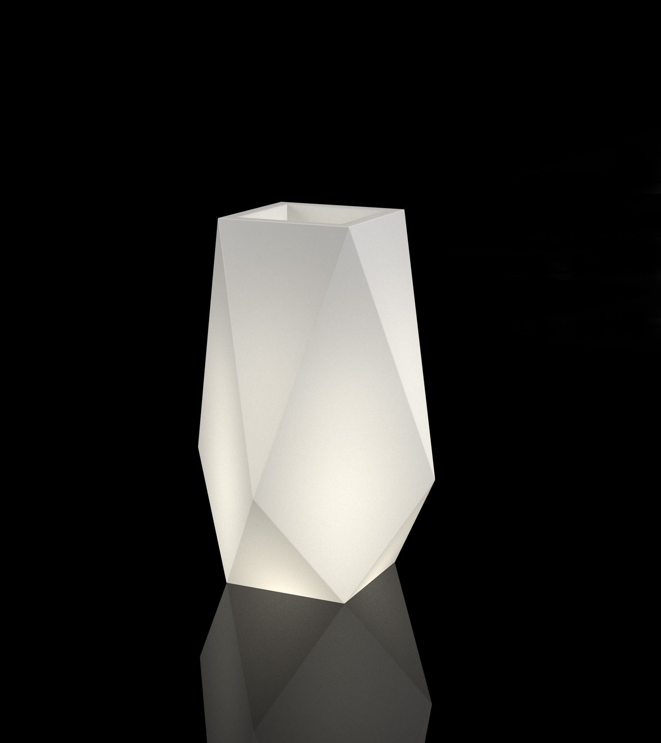 White garden pot Volcano with lighting